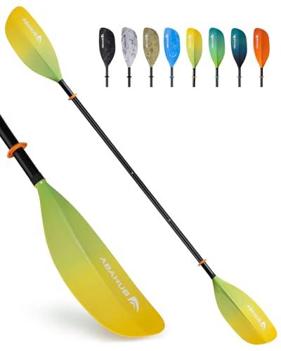 Abahub Pagaia Kayak 210 cm a 230 cm Regolabile Alluminio Doppia Remi Kayak Paddle Pagaie da Kayak per Kayak Barca a Remi Canoa Gambo in Lega di Alluminio Lame in Plastica