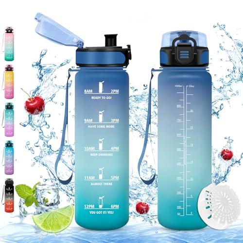 Stylanda Borraccia Sportiva, Borraccia 1000ml, Bottiglia Sport, Borracce ciclismo, Senza BPA & Prova di Perdite, Borracce per Bambini, Adulto, Bici, Scuola, Ufficio, Yoga