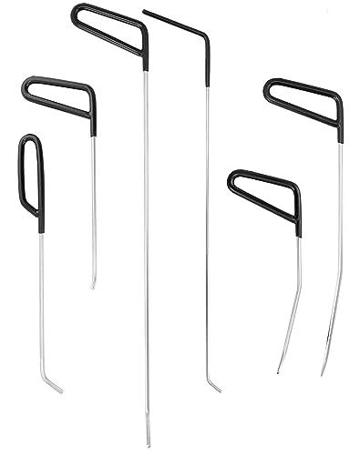 QWORK® Kit Riparazione ammaccature Auto, Strumento Riparazione ammaccature, Kit Riparazione grandine, 6 Tipi di Barre di Ferro per Riparazione ammaccature