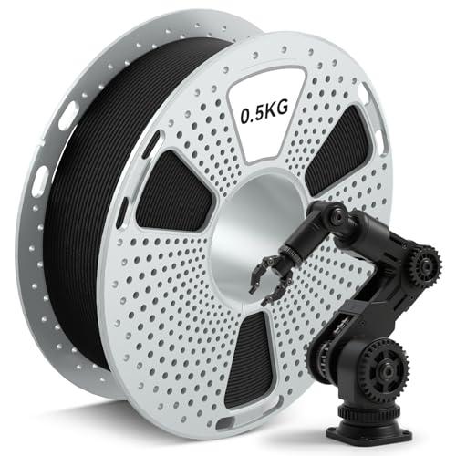 SUNLU 500G Filamento 3D PA12-CF 1,75 mm, Filamento in Nylon con Fibra di Carbonio, Eccellente Resistenza all'Usura e agli Oli, Bobina Resistente al Calore, Dimensionale +/-0,02 mm, 0.5KG, Nero