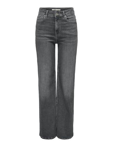 ONLY Onlluna HW Wide DNM Diabox Jeans, Denim Grigio Medio, 27W x 32L Donna