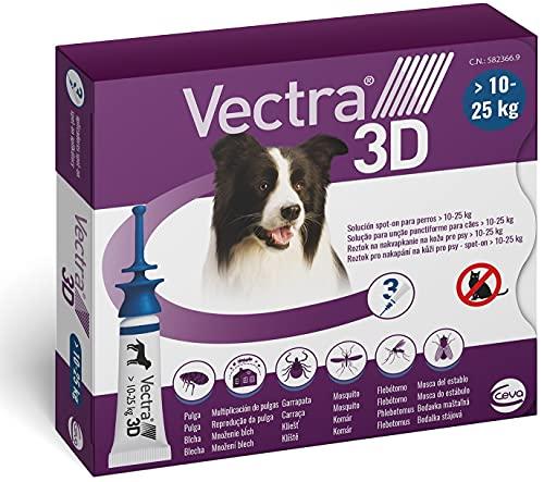 Ceva - Media Vectra 3D Cani 10-25 kg, 3 Pipette - 1500 g