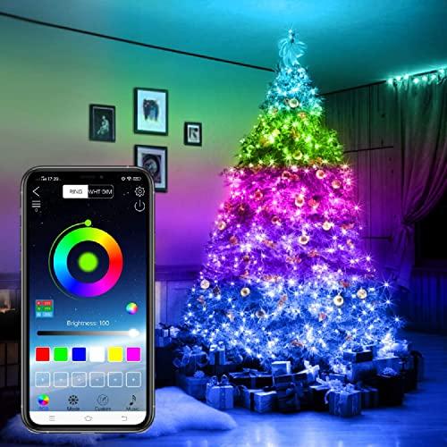 BTZHY Luci a Corda Fata, luci Natalizie a Strisce LED controllate da App, USB Bluetooth String Light Copper Wire String Light luci Decorative per Alberi di Natale Luci a Strisce