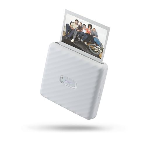 Fujifilm instax Link WIDE Ash White - Stampante compatta per smartphone, Stampa a sviluppo istantaneo in grande formato WIDE, App per la personalizzazione delle foto, Dimensioni stampa 99x62 mm