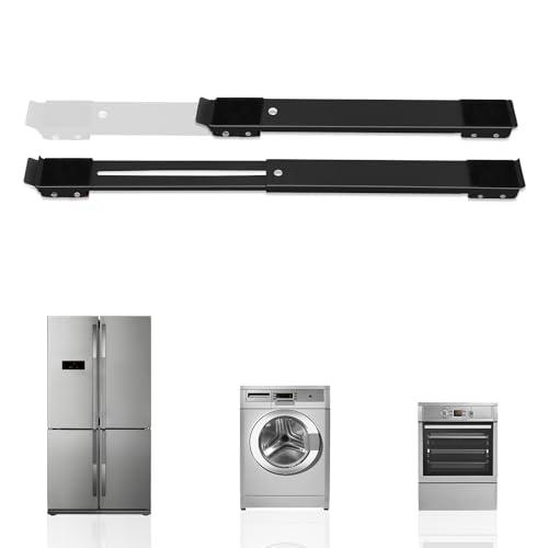 BASVII 2 Pezzi Sposta Mobili con Ruote - Regolabile Carrello Lavatrice, Antiscivolo, Ammortizzante, Portata 300 kg - Base con Ruote per Lavatrice Ideale per Trasportare Lavatrice, Frigoriferi, Armadi
