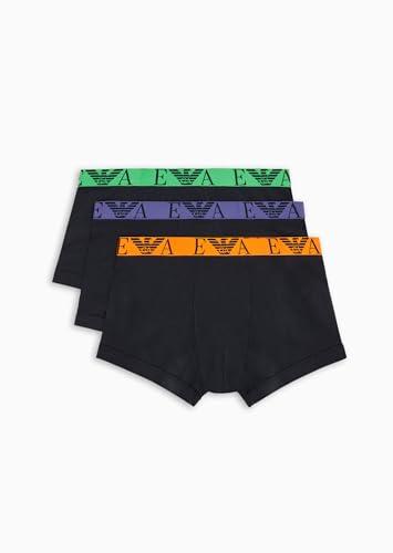 Emporio Armani Stretch Cotton Bold Monogram 3-Pack Trunk, Boxer Uomo, Multicolore (Marine-Marine-Marine), XL