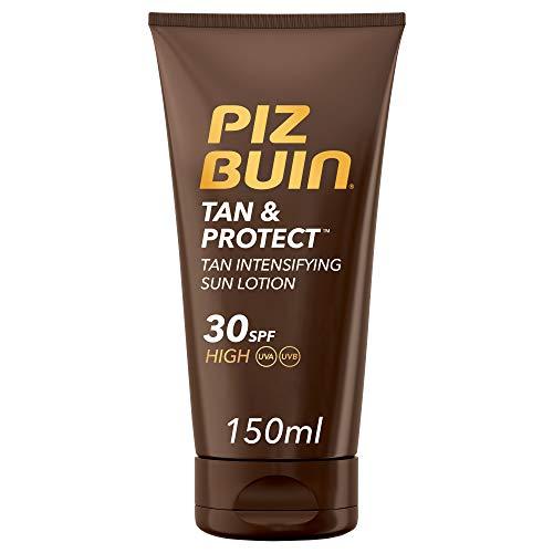 PIZ BUIN Tan & Protect Lozione Solare Intensificatore dell'Abbronzatura SPF 30, Crema solare 30 abbronzante corpo con Illumitone, Protezione solare 30 con efficaci filtri UVA/UVB, 150 ml