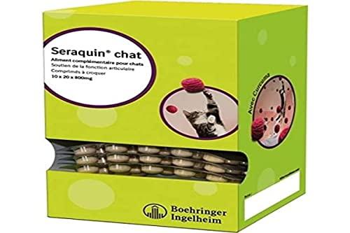 Seraquin BOEHRINGER Ingelheim Supporto della Funzione articolare per Gatti e Cani di Piccola Taglia, Confezione da 200 compresse, 10 x 20 x 800 MG