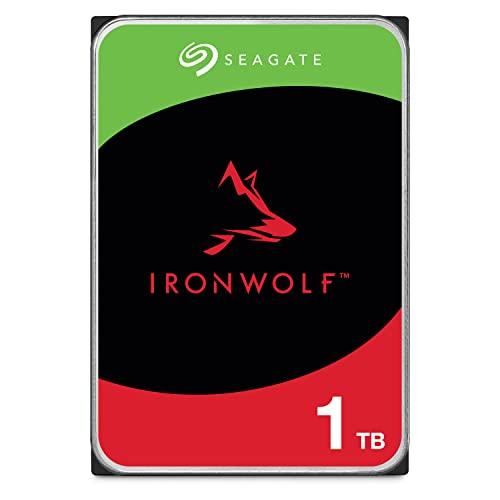 Seagate IronWolf, 1 TB, Disk Interno NAS, SATA da 6 Gbit/s, CMR 3,5