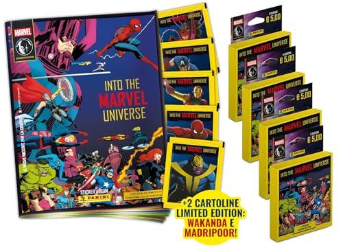 Into the Marvel Universe - Sticker Collection Panini - Super Starter Pack [Album + 25 Bustine + 2 Cartoline Limited Edition]