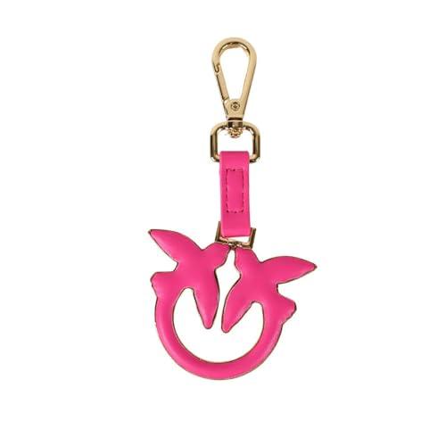Pinko BIRDS KEYCHAIN PELLE + LOGO rosa N17U PINK Taglia Unica