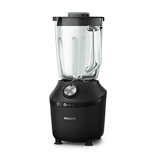 Philips Serie 3000 Frullatore – Bicchiere in Vetro Resistente da 2L, Tecnologia ProBlend, Funzione Pulse, Lame in Acciaio Inox, Sensore MTP, Piedini Antivibrazione, App NutriU Ricette (HR2291/41)