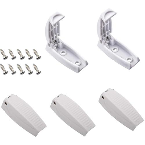 Greluma 5 Pezzi Supporti per Porte RV, fermaporta Bagagli Bianco, Clip per Porte Camper, mantengono Aperta la Porta Bagagli, per Camper, roulotte, Camper