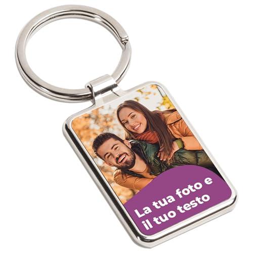 Cimpress Portachiavi Personalizzato in Acciaio Inox, Personalizza con la Tua Foto o Testo, 7,5 x 3 cm, Idea Regalo per Natale, Babbo Natale Segreto o Regalo per Amici, Famiglia o Colleghi