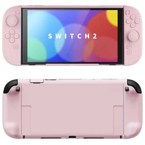 playvital per Switch 2 Cover Rigida Dockable, Custodia Protettiva Supporto Pieghevole Accessori per Nintendo Switch 2 Console, Copri Tasti & Gommini per Joycon 2, Rosa