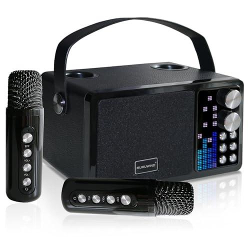 Karaoke con microfono per bambini e adulti, karaoke professionale completo, cassa karaoke portatile Bluetooth con 2 microfoni senza fili e luci dinamiche giocattolo per ragazze ragazzi e adulti
