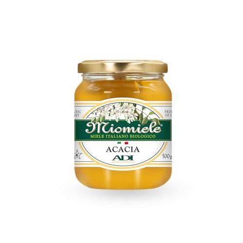 ADI BIO - Miele di Acacia Italiano Biologico 500g, Puro e Delicato, Sapore Morbido e Vanigliato - Ideale per Tisane e Infusi - Made in Italy