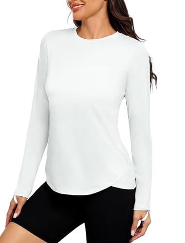 PINSPARK UV Shirt da Donna con Protezione Solare UPF 50+, Maglietta Sportiva ad Asciugatura Rapida, Shirt da Corsa Leggera, Maglietta a Maniche Lunghe per Yoga