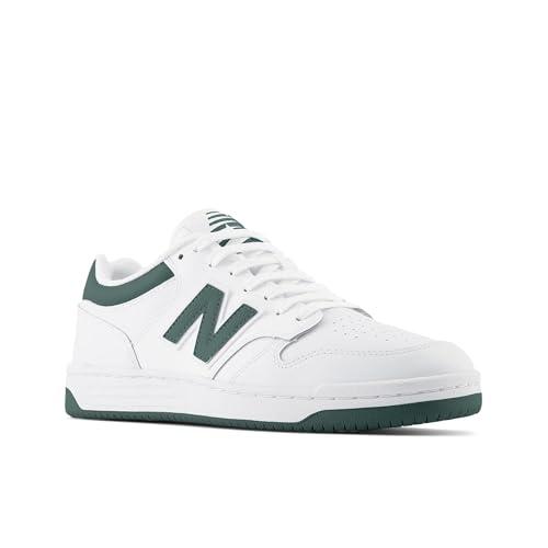New Balance 480, Scarpe da Ginnastica alla Moda Uomo, Bianco Verde Notte Alluminio Chiaro, 42.5 EU