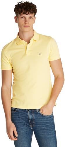 Tommy Hilfiger Uomo Maglietta Polo Maniche Corte 1985 Slim Fit, Giallo (Citronella), L