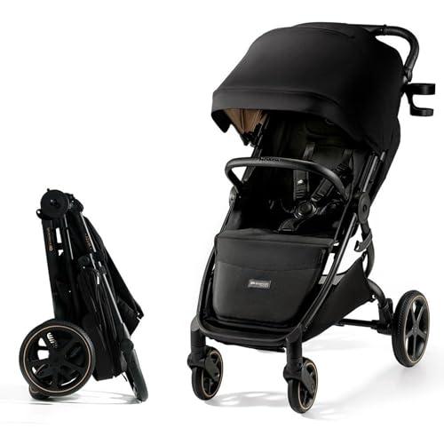 Kinderkraft MITZY Buggy fino a 22 kg, Passeggino Reclinabile, Carrozzina, Leggero, Facilmente Pieghevole, Schienale e Poggiapiedi Regolabili, Posizione Sdraiata, Ideale per I Viaggi, Nero
