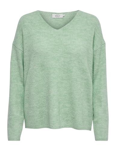 ONLY ONLCAMILLA V-Neck L/S Pullover Knt Noos, Ether/Dettagli: Melange, S Donna