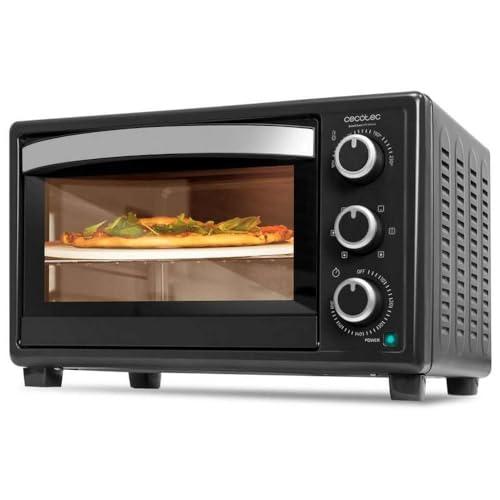 Cecotec Forno da Tavolo Bake&Toast 2600 Black 4Pizza. 26 L, 1500 W, Include Pietra Pizza per risultati come un tradizionale Forno a Pietra, 6 diverse Funzioni, Vassoio Raccoglimiglie