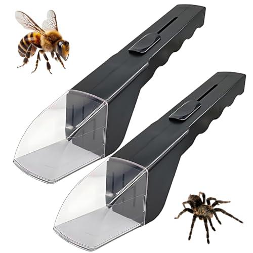 XPEX 2 Pezzi Acchiappa Insetti, Attrezzo Cattura Insetti Vivi,Trappola per Ragni e Insetti,Acchiappa Ragni Facile Da Catturare E Osservare,Adatto per i Bambini(Nero)