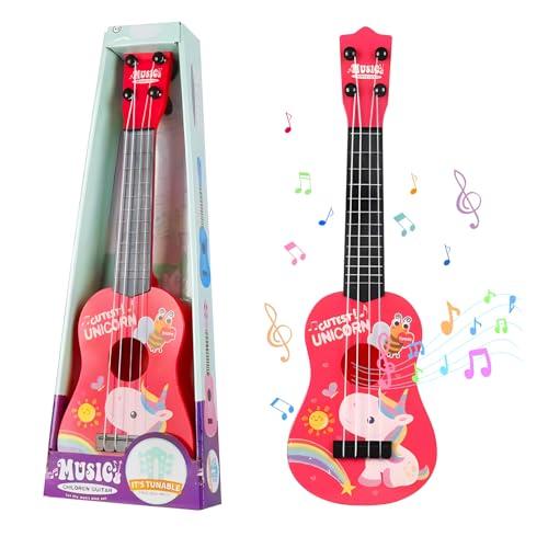 JurciCat 42cm Chitarra per bambini Con 4 corde regolabili ukulele bambini chitarra giocattolo Per bambini principianti ragazzi ragazze