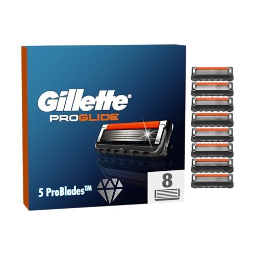 Gillette Proglide Lamette Da Barba per Rasoio Barba Manuale, 8 Lamette Gillette Proglide di Ricambio per Rasatura Profonda Uomo, Lame di Precisione per Rasoio Manuale Uomo