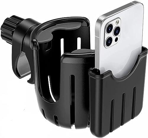 Portabicchieri per Passeggino, 360 Gradi Portabicchieri Portatazze Porta telefono, porta caffè porta tazze per biciclette per sedie a rotelle, ausili per la camminata, biciclette e scooter