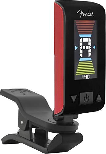 Fender Original Clip-On Tuner, Accordatore Cromatico con Display LCD Luminoso a 360°, Basato su Vibrazione, per Chitarra, Basso, Ukulele, Accordatura Alta Precisione, Fiesta Red