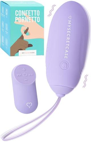 MySecretCase Ovetto Vibrante Donna Telecomando - Vibratoreper Donna Professionale Comando a Distanza, Vibratore Sextoys Wireless, Sextoy Sessuali, Vibratoriper Coppie Buc0wski (Confetto Pornetto)