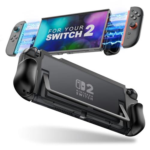 TiMOVO Custodia Agganciabile per Nintendo Switch 2 2025, Custodia Protettiva in TPU Grip con Design a Sgancio Rapido per Switch 2, Copertura Rigida Antigraffio e Antiurto per Console, Nero