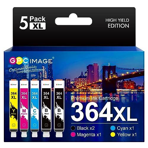 GPC Image 364XL Cartucce d'inchiostro Compatibili per HP 364 XL per Deskjet 3520 3070A Photosmart 5520 5510 6510 6520 7520 Officejet 4620 4622 4610 (Nero Ciano Magenta Giallo, 5-Pack)