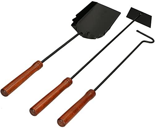KOTARBAU® Set di 3 attrezzi per il camino con attizzatoio, scopa e paletta