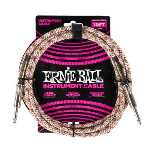 Ernie Ball Cavo per Chitarra Intrecciato, Dritto/Dritto, 3 m - Emerald Argyle