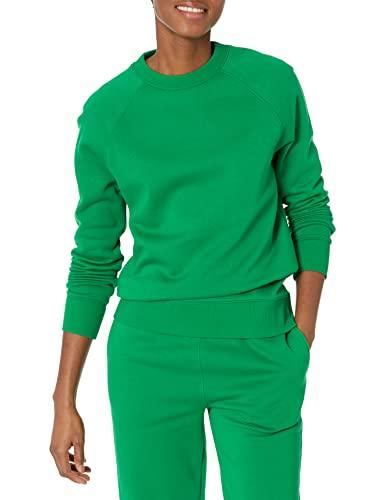 Amazon Essentials Felpa Girocollo A Maniche Lunghe dalla vestibilità Comoda (Disponibile in Taglie Forti) Donna, Verde, L
