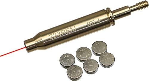 MAYMOC 223REM Balestra per tiro con l'arco Freccia Red Bore Sighter Tool Thread su frecce con 2 set di batterie