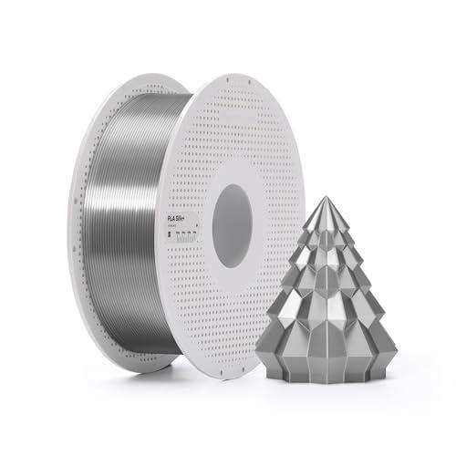Bambu Lab PLA Silk+ - Filamento 3D effetto seta lucido, adesione degli strati migliorata, facile da stampare e in tanti colori, 1.75 mm, Filamento con Bobina, 1 kg, Argento
