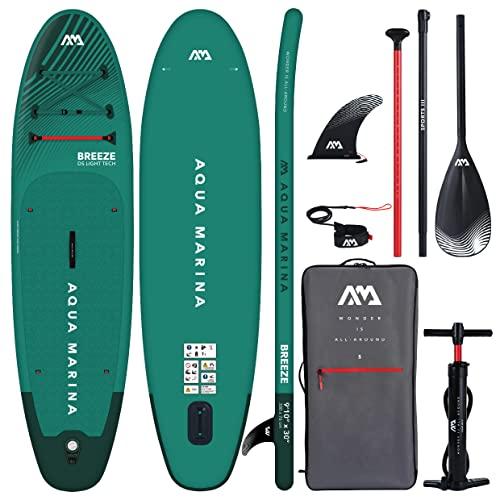 Aqua Marina BREEZE - Tavola gonfiabile per stand up paddle (iSUP), lunghezza 300 cm, verde