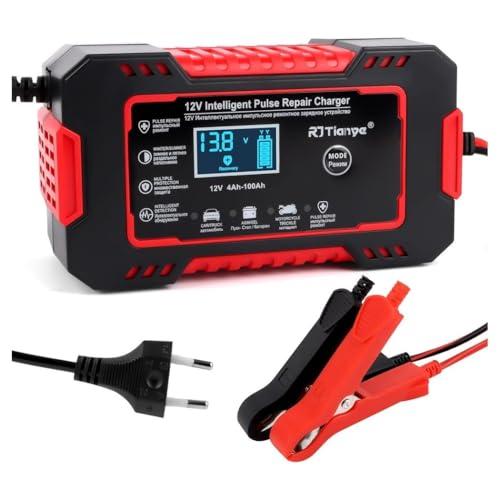 Trade Shop - Caricabatterie Auto 6a 12v Mantenitore Batteria Compensazione Temperatura Moto Tosaerba Barca -