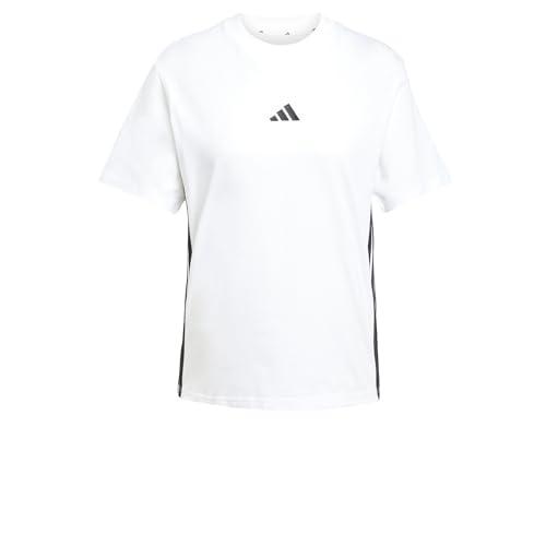 adidas Femme Essentials 3-Stripes Cotton T-Shirt, White/Black, M