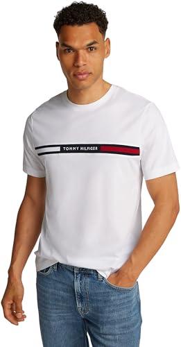 Tommy Hilfiger Uomo T-Shirt Maniche Corte Scollo Rotondo, Bianco (White), S