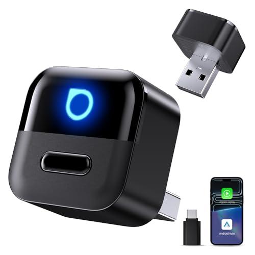 OTTOCAST Mini Pico 2026, Adattatore Wireless 2 in 1 CarPlay e Android Auto per iOS 10+/Android 11+, Pulsante Intelligente, Plug & Play, USB A/Type-C, Aggiornamento OTA, Converte Cablate in Wireless