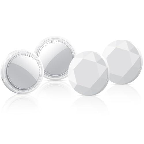 Air Tracker Tag 4 pezzi Bianco, Bluetooth Trova Oggetti Compatibile con Apple Dov'è (solo iOS), Smart Tracker Localizzatore per Bagagli/Borse/Portafogli, Chiavi Tag Tracking, Batteria Sostituibile