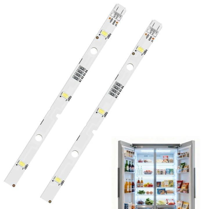 2 Pezzi di luce LED per Frigorifero Congelatore RONGSHENG/HISENSE, luce LED di Ricambio per Frigorifero E349766 MDDZ-162A 1629348 DC12V 2W, Barra LED per Frigorifero per KIFF5017 KIFF5020 KIFF7017