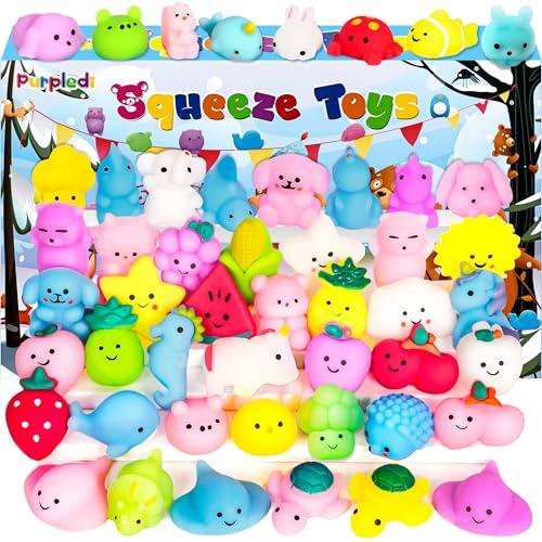 Purpledi Squeeze Toys Squishy Giocattoli 50 pezzi per Feste per Bambini, Giocattoli Antistress da Spremere Morbidi , Regalo di Natale,Regalini Fine Festa Compleanno