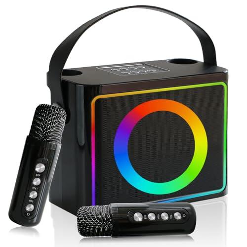 Karaoke con Microfono, Cassa Karaoke Professionale Completo per Bambini e Adulti, altoparlante Bluetooth portatile cassa con microfono, supporta schede TF/USB,AUX