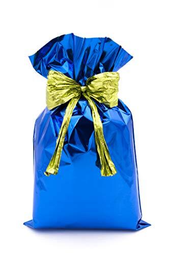 Italpak Sacchetti Regalo, Buste Regalo Metallizzate Tinta Unita - 50 pz, 15x25cm, Blu